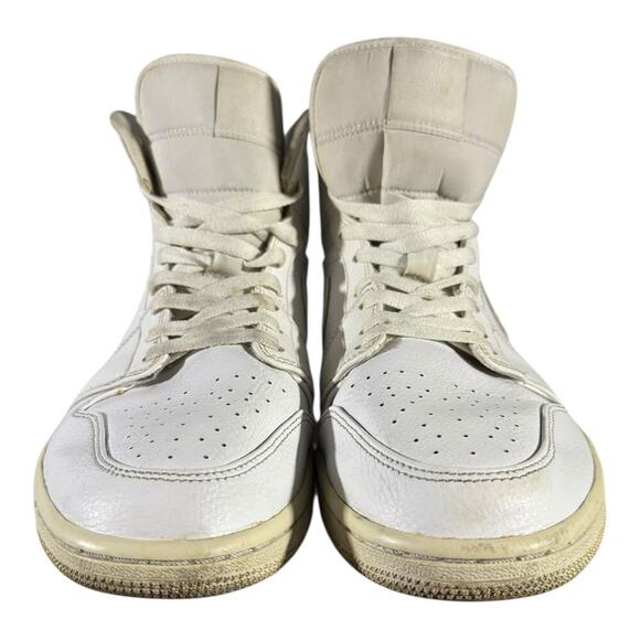 Nike Air Jordan 1 Mid White 554724-129 Men’s Size 12 Leather Retro Sneakers - Picture 2 of 8